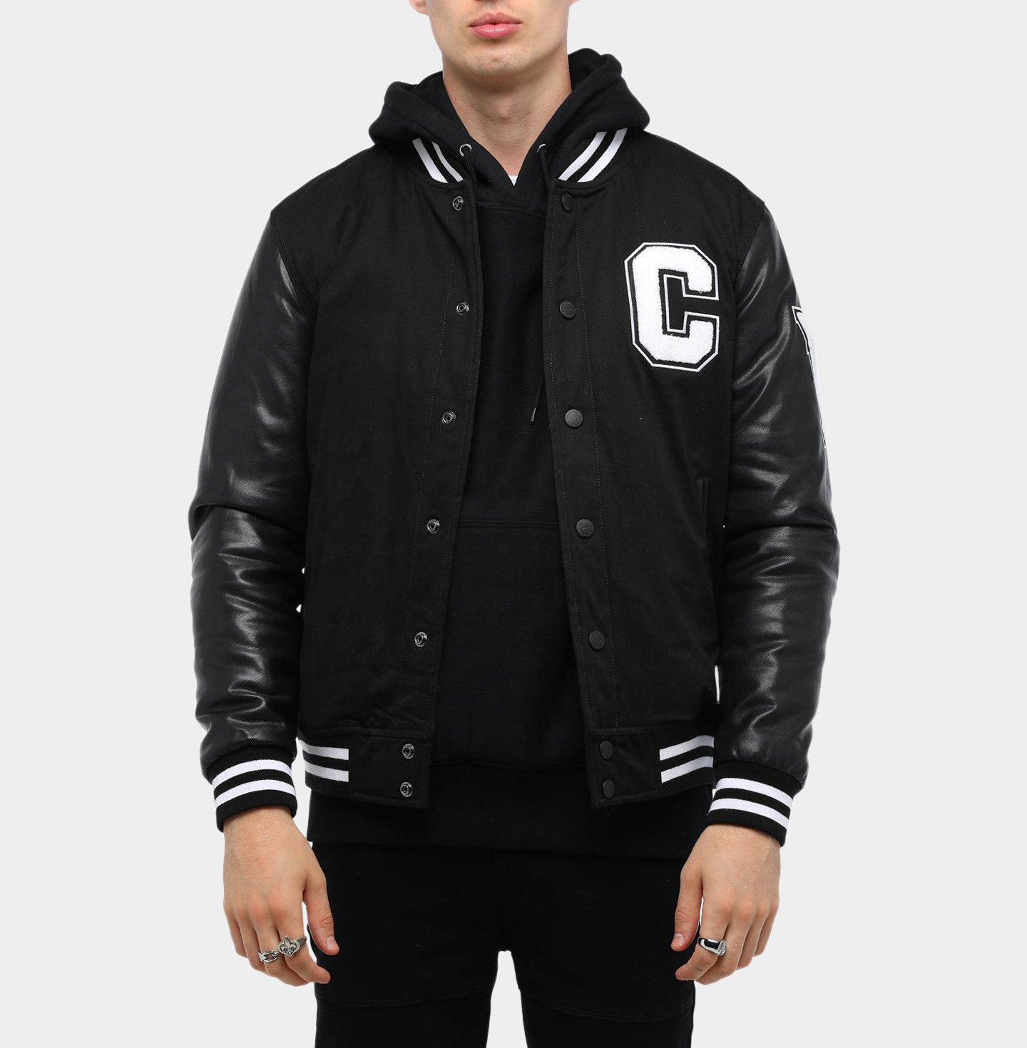 Baseball Jacket Letterman Blank Hooded Varsity Jacket