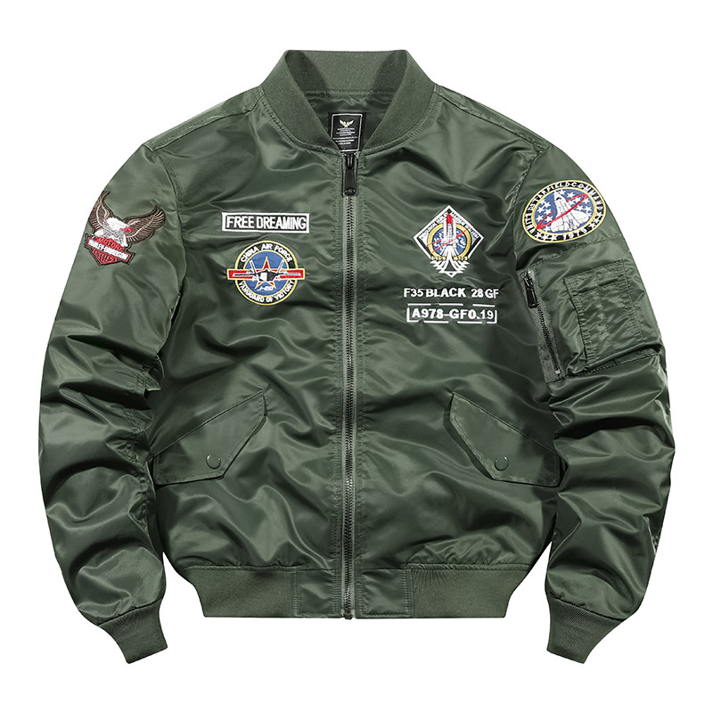 Windbreak Bomber Embroidered Jacket Casual Lightweight
