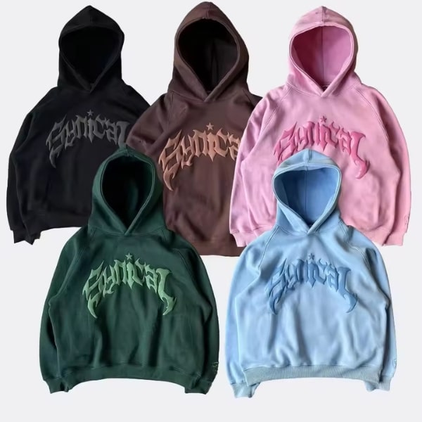 Fashion Washed Print Hoodie