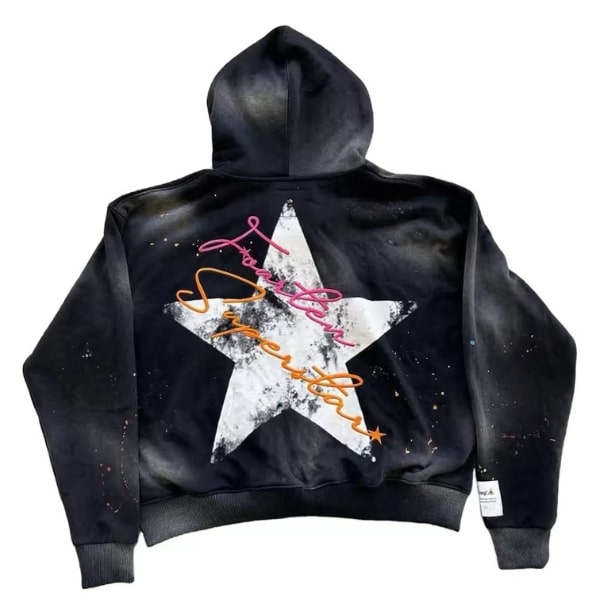 Full Zip Fashion Embroidered Hoodie