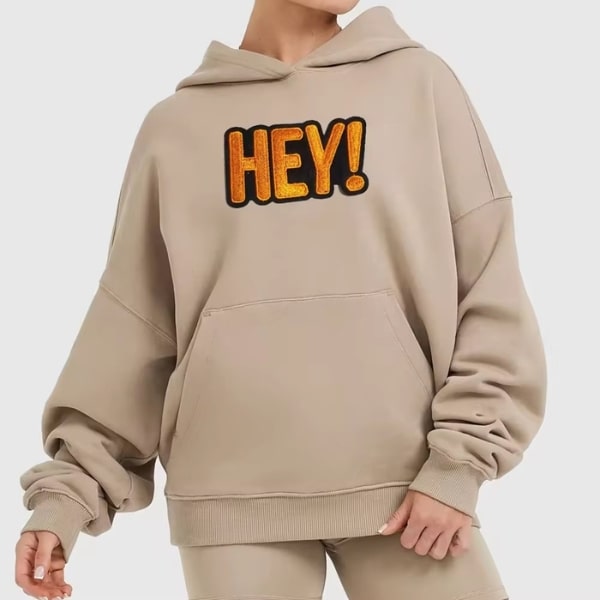 Solid Cozy Embroidered Hoodie