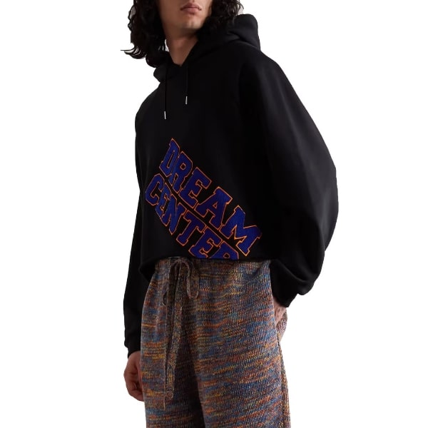 Spiked Hoodie Acid Wash Embroidered Hoodie