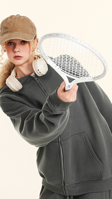 Oversized Hoodie With Zipper for Men Women Streetwear Style