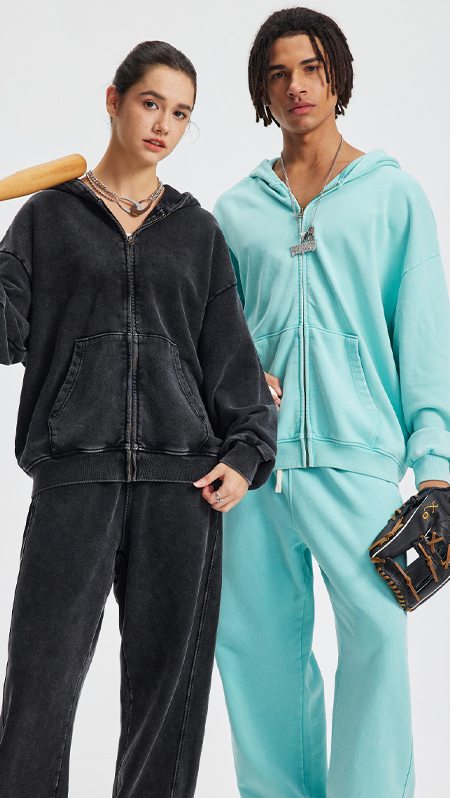 Full Zip Up Hoodie for Men Women Streetwear Style