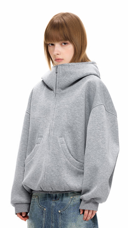 High Quality Custom Zip Up Hoodies Cotton Fleece Sweatshirt
